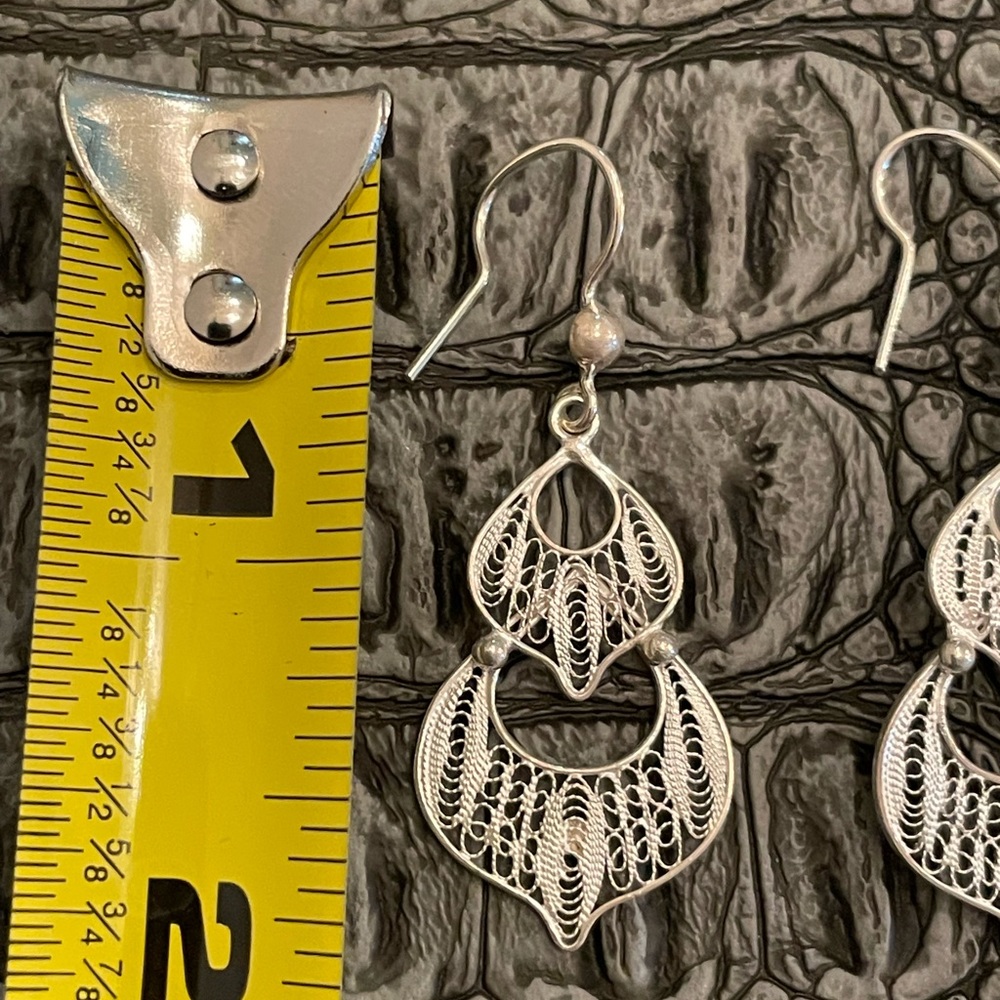 Solid Sterling Silver Boho Earrings New! - image 4